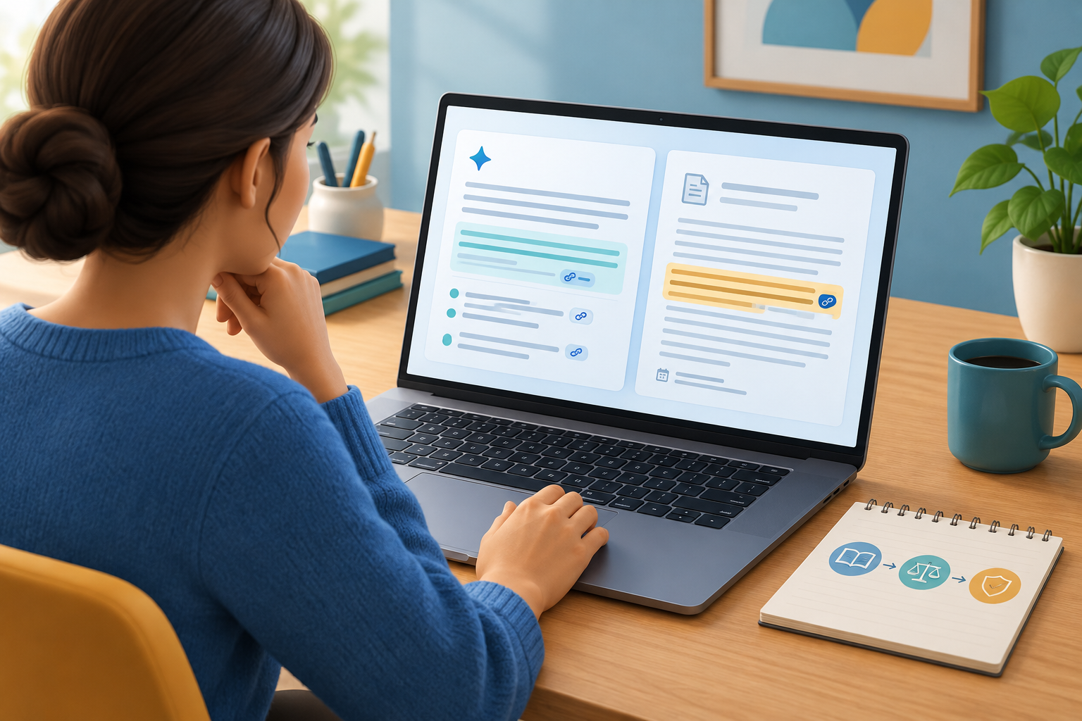 A reader compares a search answer with a highlighted passage in a source document.